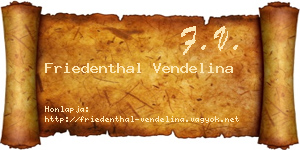 Friedenthal Vendelina névjegykártya